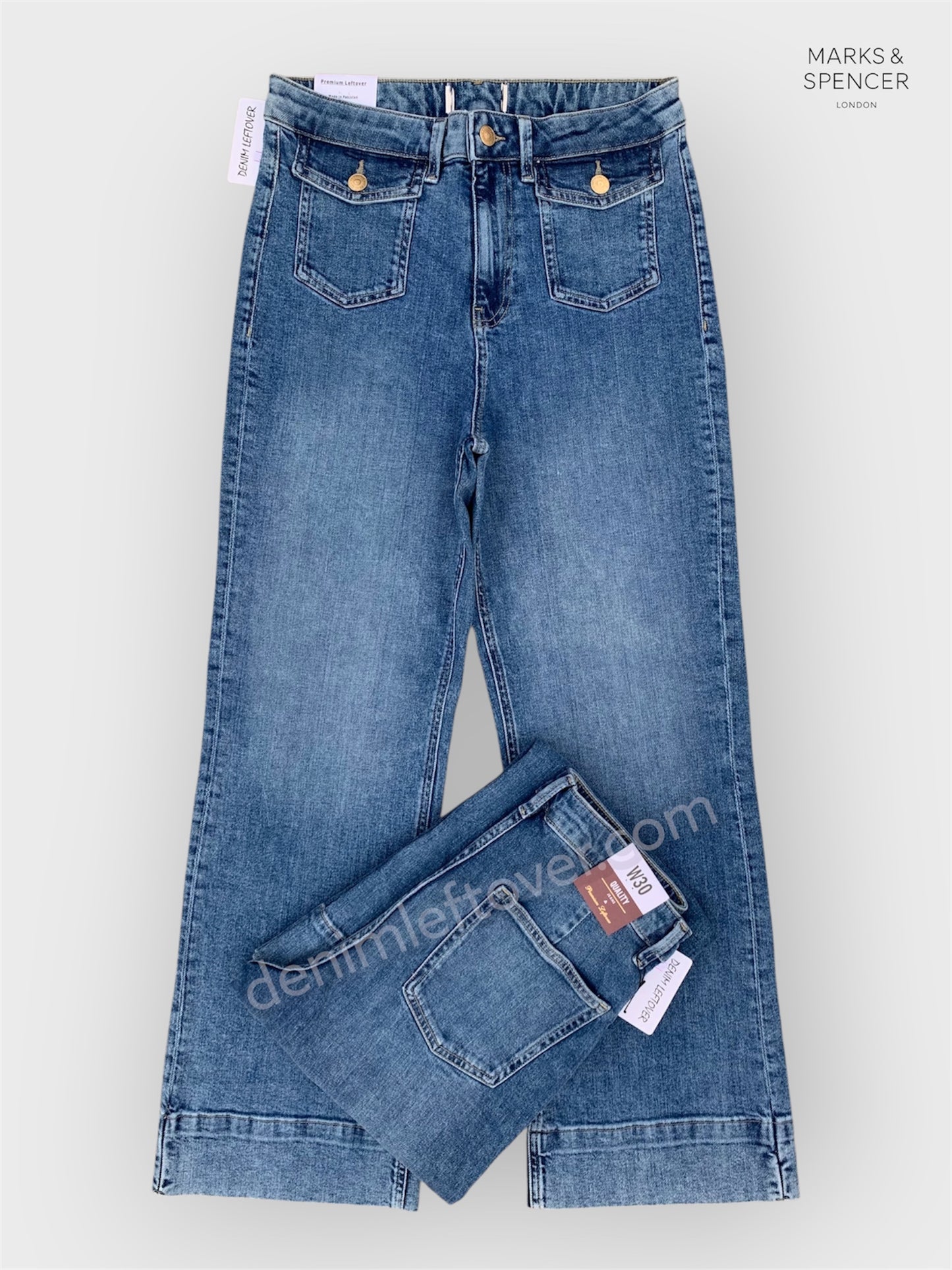 Women's Flare Wide Leg Fit Medium Blue Jean DLW384