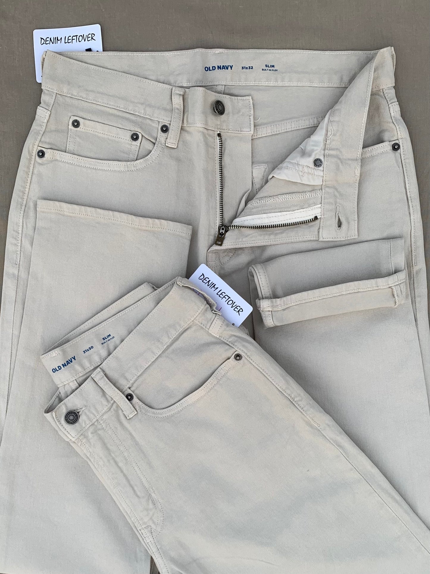 Men's Slim Fit Light Beige Denim Jean DL4459