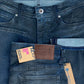 Men's Skinny Fit Vintage Blue Black Jeans DL4294