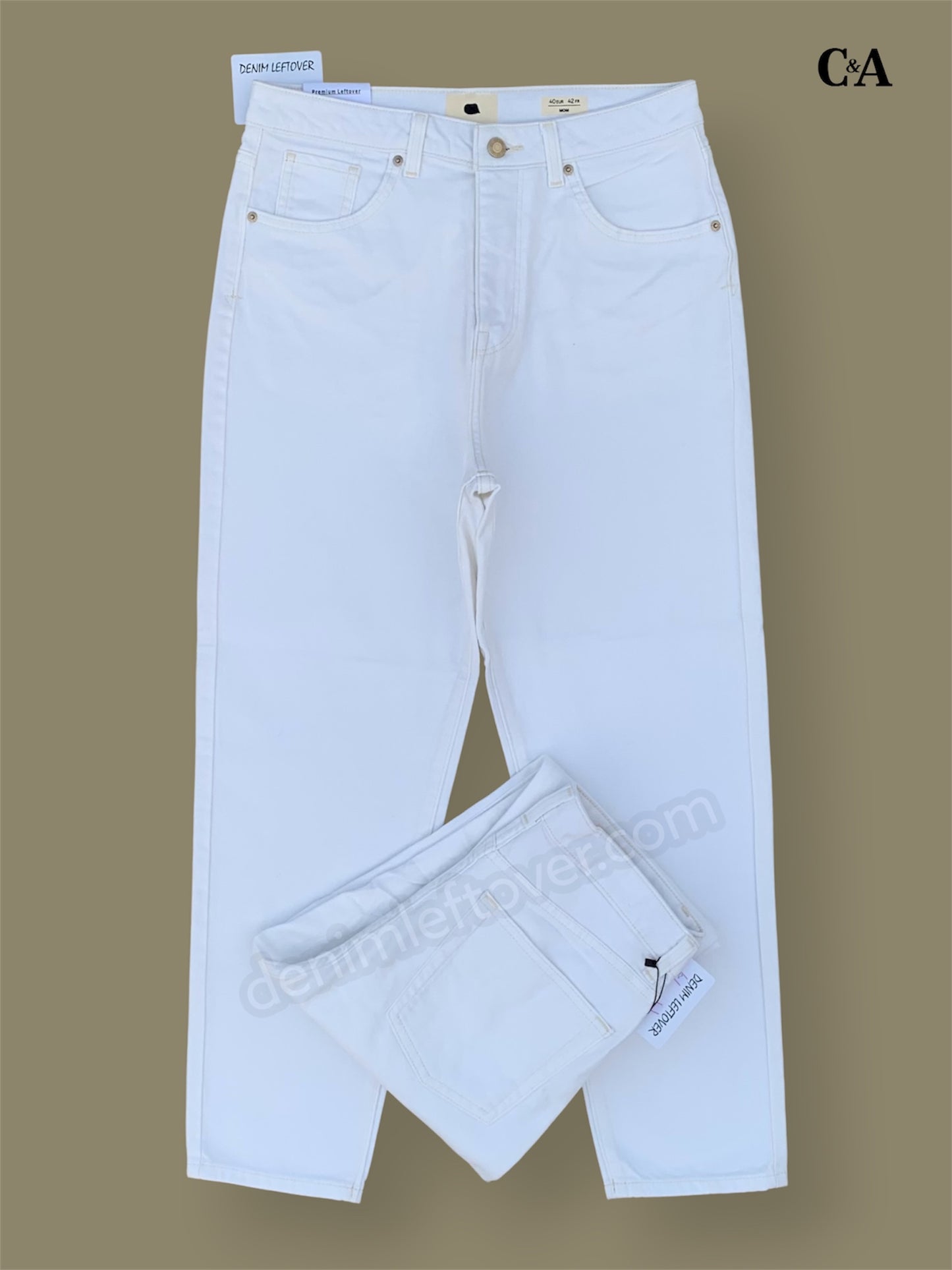 Women's Mom Fit White Jean DLW386 (Minor Fault)