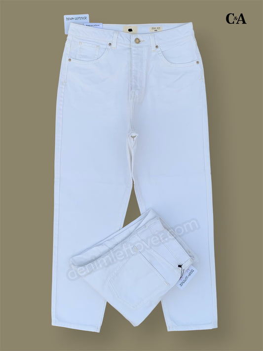 Women's Mom Fit White Jean DLW386