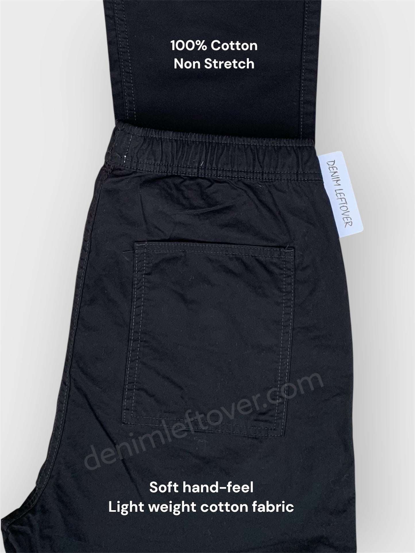 Men's Straight Fit Black Cotton Trouser DL4474 (Non-Stretch)