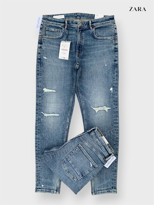 Men's Skinny Fit Vintage Light Blue Ripped Jean DL4457