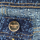 Women's Flare Wide Leg Dark Blue Textured Jean DLW382