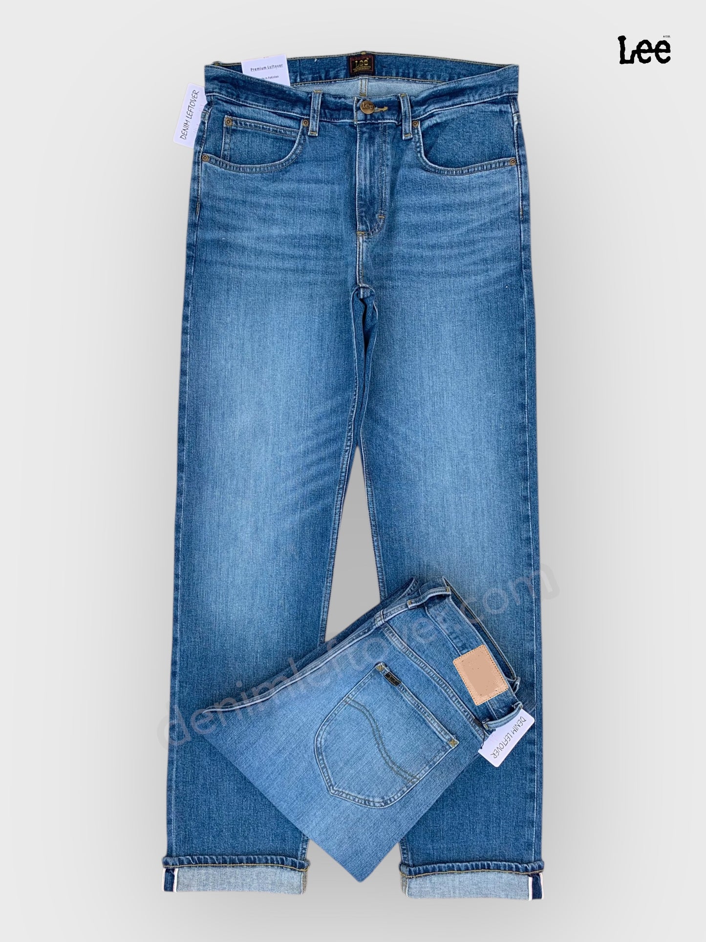 Men's Straight Fit Selvedge Denim Light Blue Jean DL4404