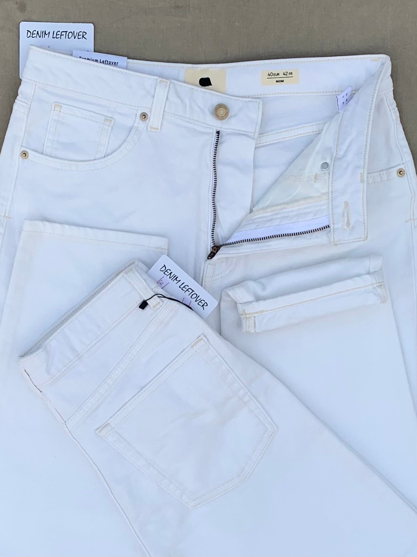 Women's Mom Fit White Jean DLW386 (Minor Fault)