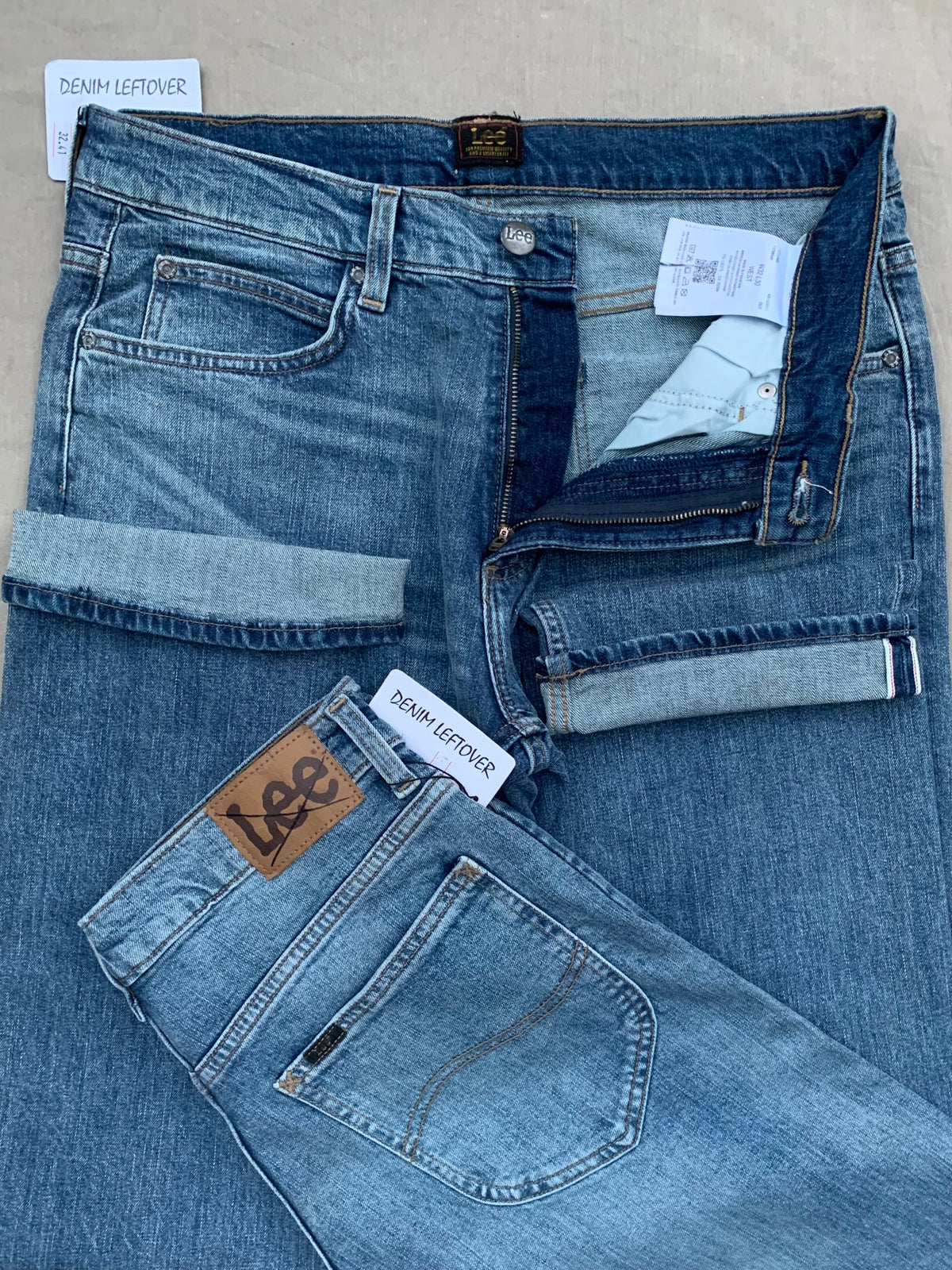 Men's Straight Fit Light Blue Selvedge Denim Jean DL4475