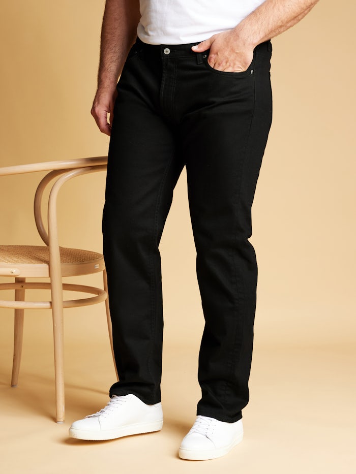 Men's Regular Fit Jet Black Jeans DL4088
