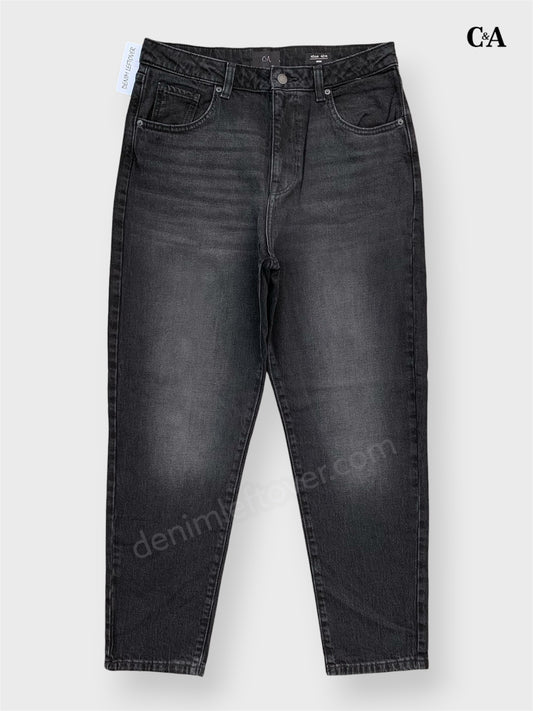 Women's Mom Fit Diamond Black Jean DLW399 (Minor Fault)