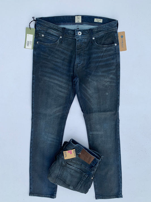 Men's Skinny Fit Vintage Blue Black Jeans DL4202