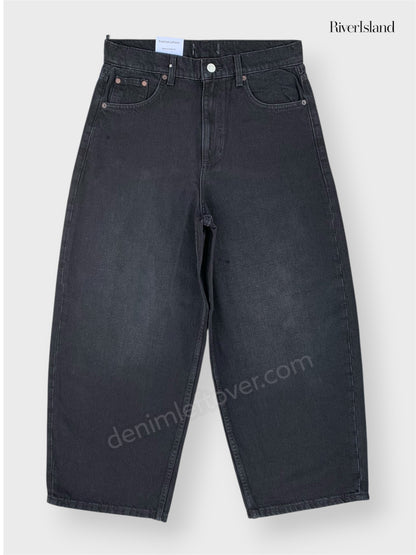 Women's Barrel Fit Diamond Black Jean DLW393 (Non Stretch)