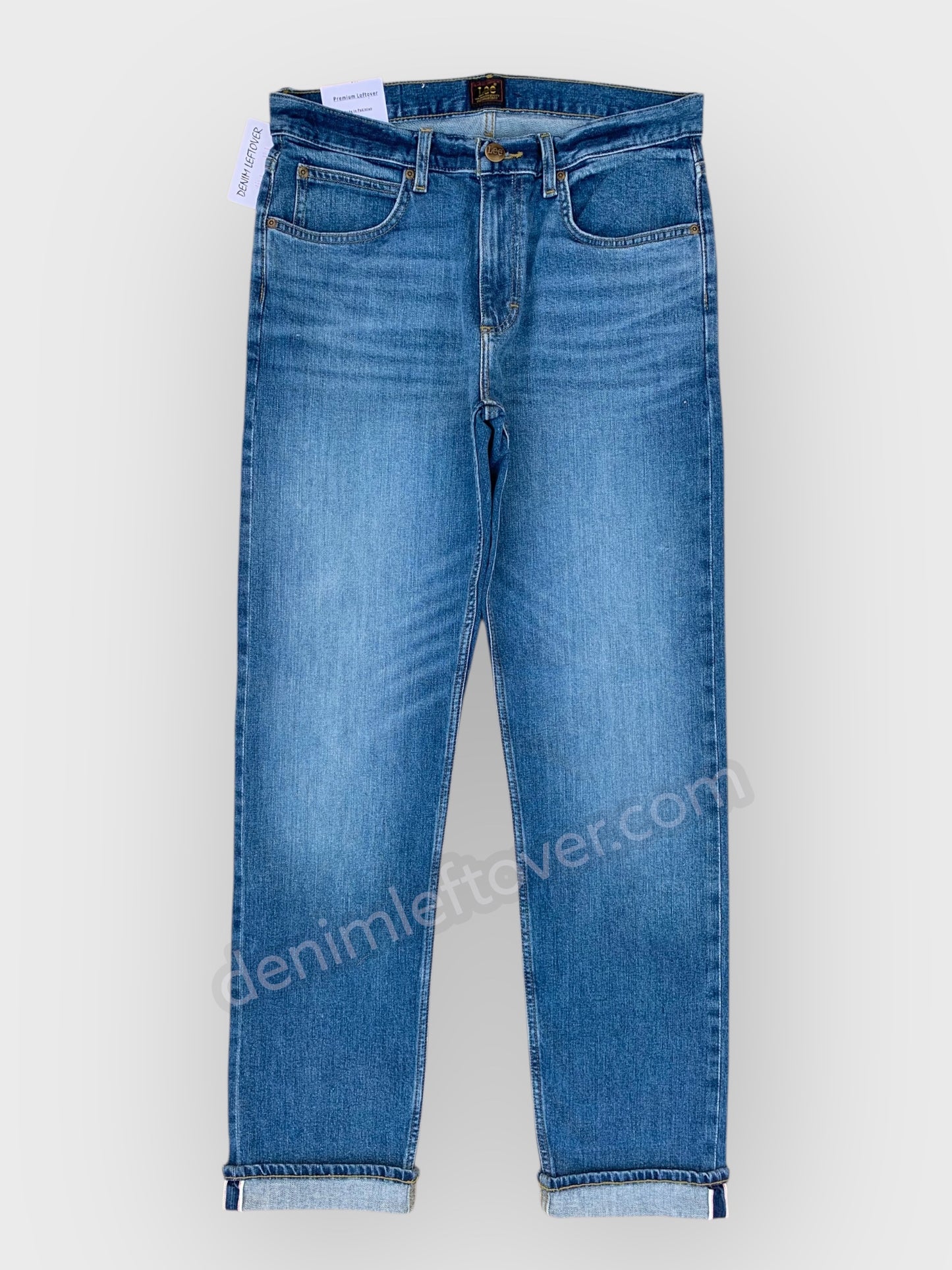 Men's Straight Fit Selvedge Denim Light Blue Jean DL4404