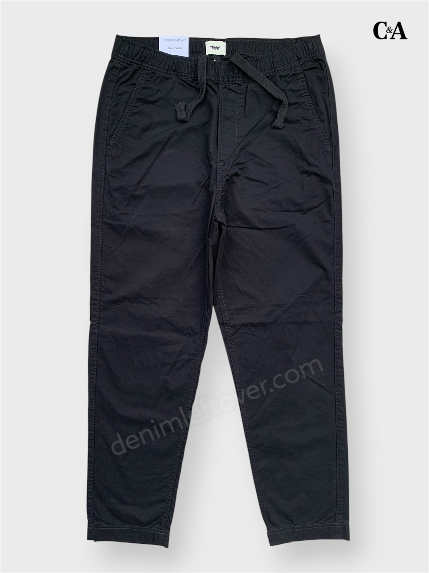 Men's Straight Fit Black Cotton Trouser DL4474 (Non-Stretch)