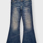 Women's Bell Bottom Fit Vintage Medium Blue Jean DLW397