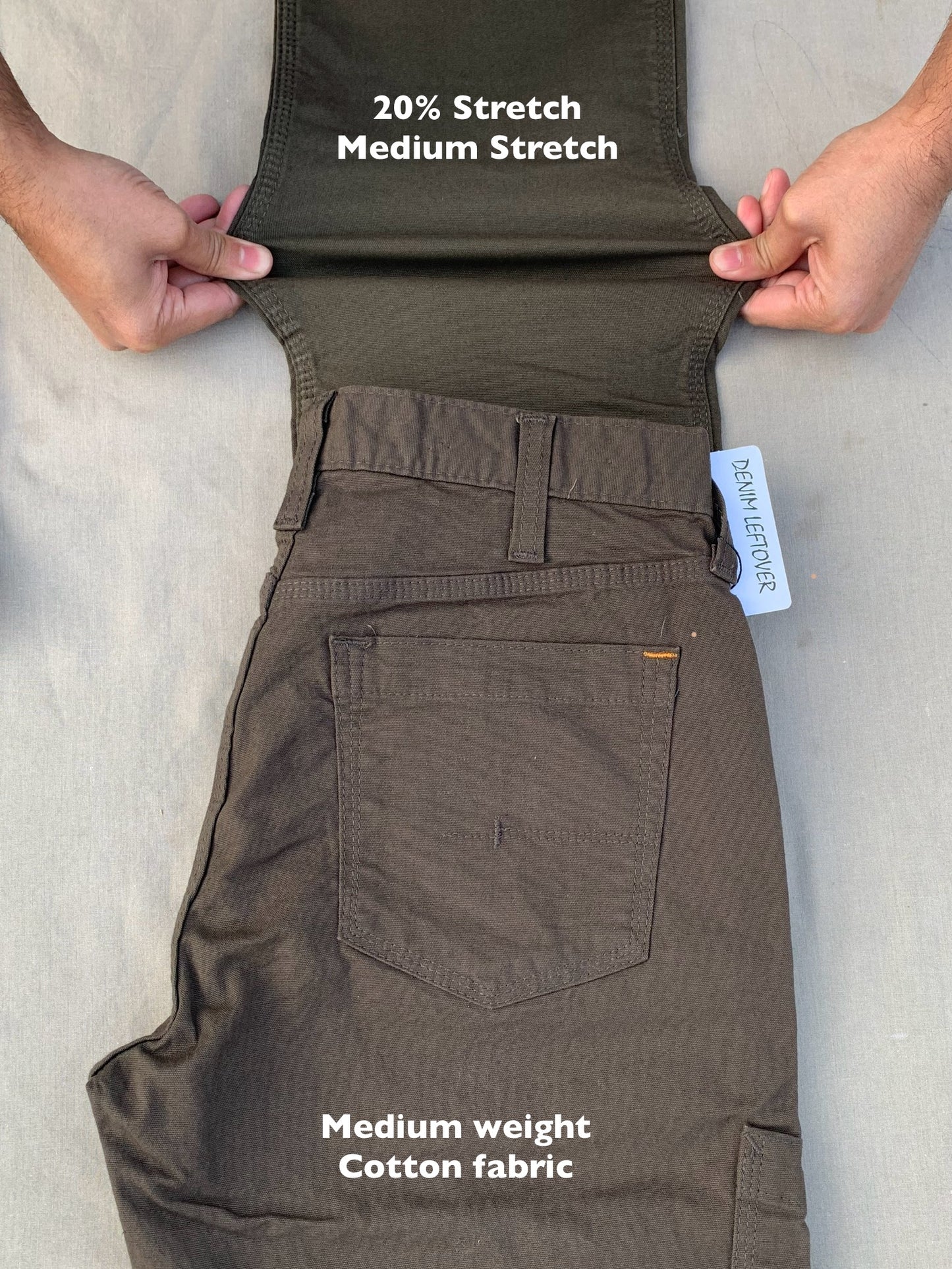 Men's Relaxed Fit Dark Green-Brown Cotton Pant DL4431 (Minor Fault)