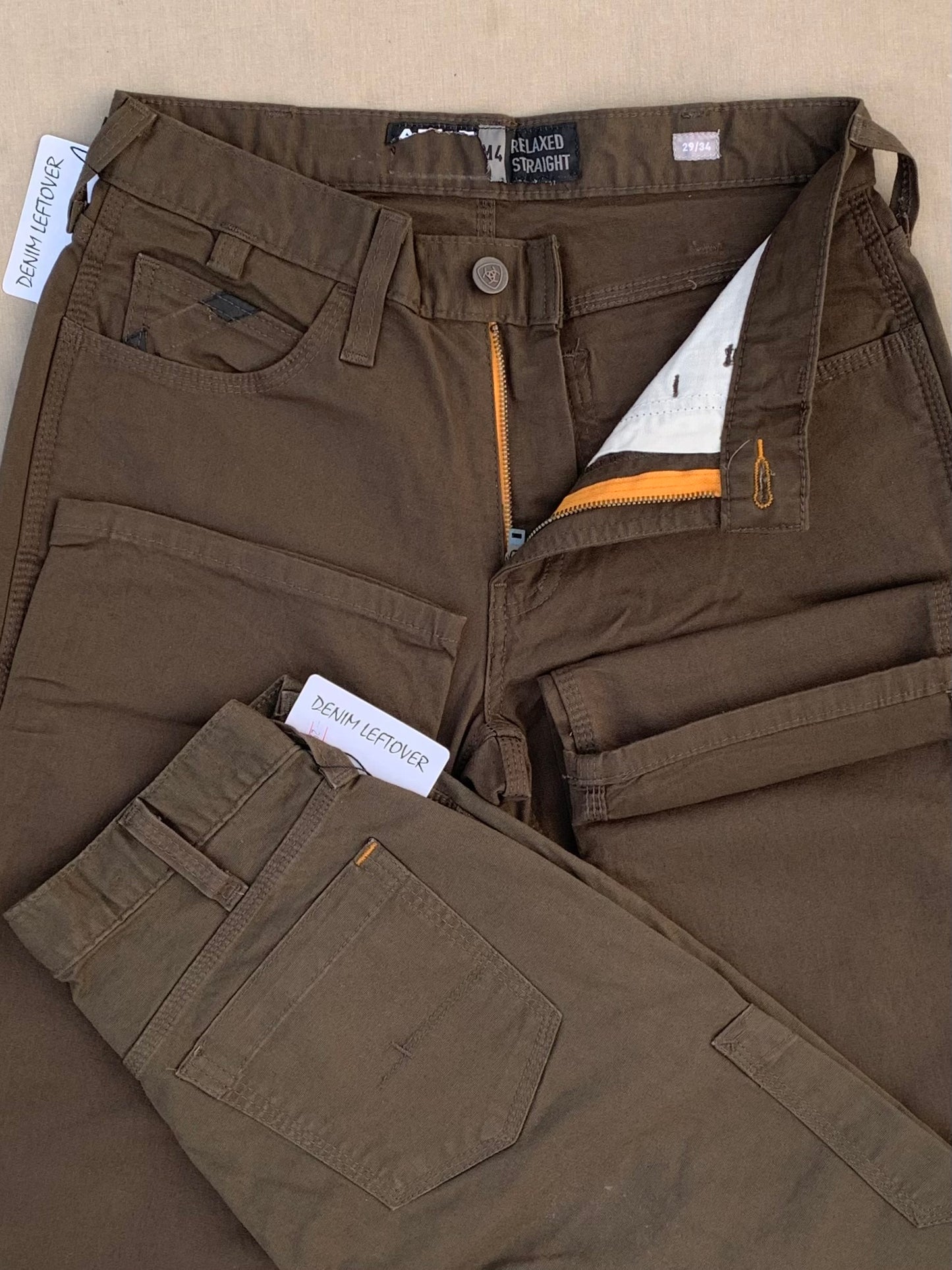 Men's Relaxed Fit Dark Green-Brown Cotton Pant DL4431 (Minor Fault)