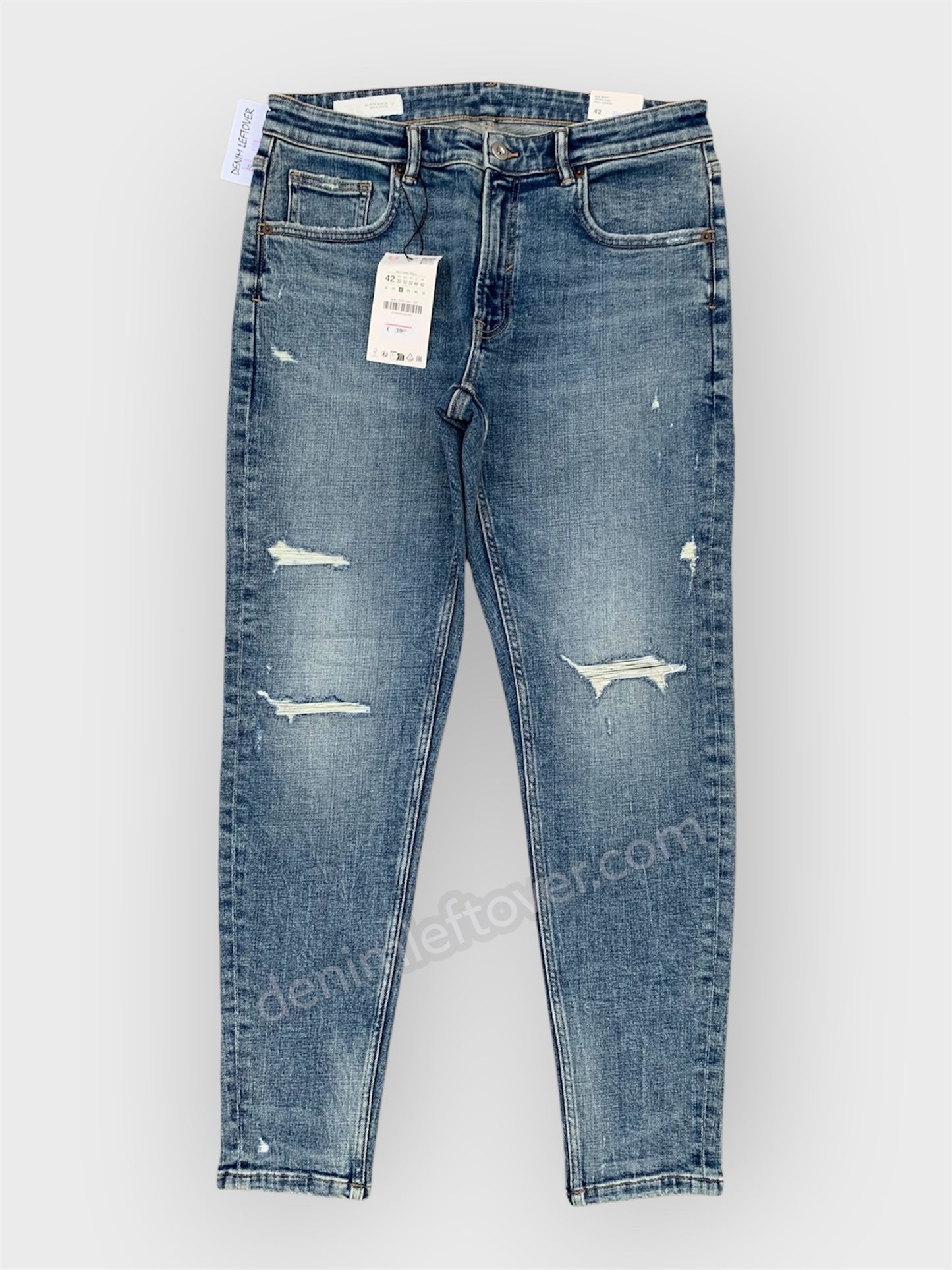 Men's Skinny Fit Vintage Light Blue Ripped Jean DL4457