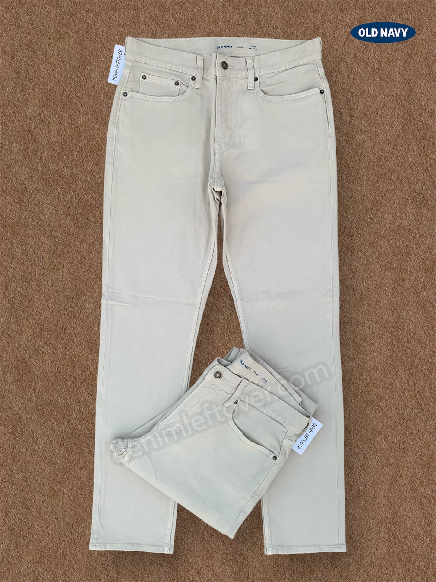 Men's Slim Fit Light Beige Denim Jean DL4459
