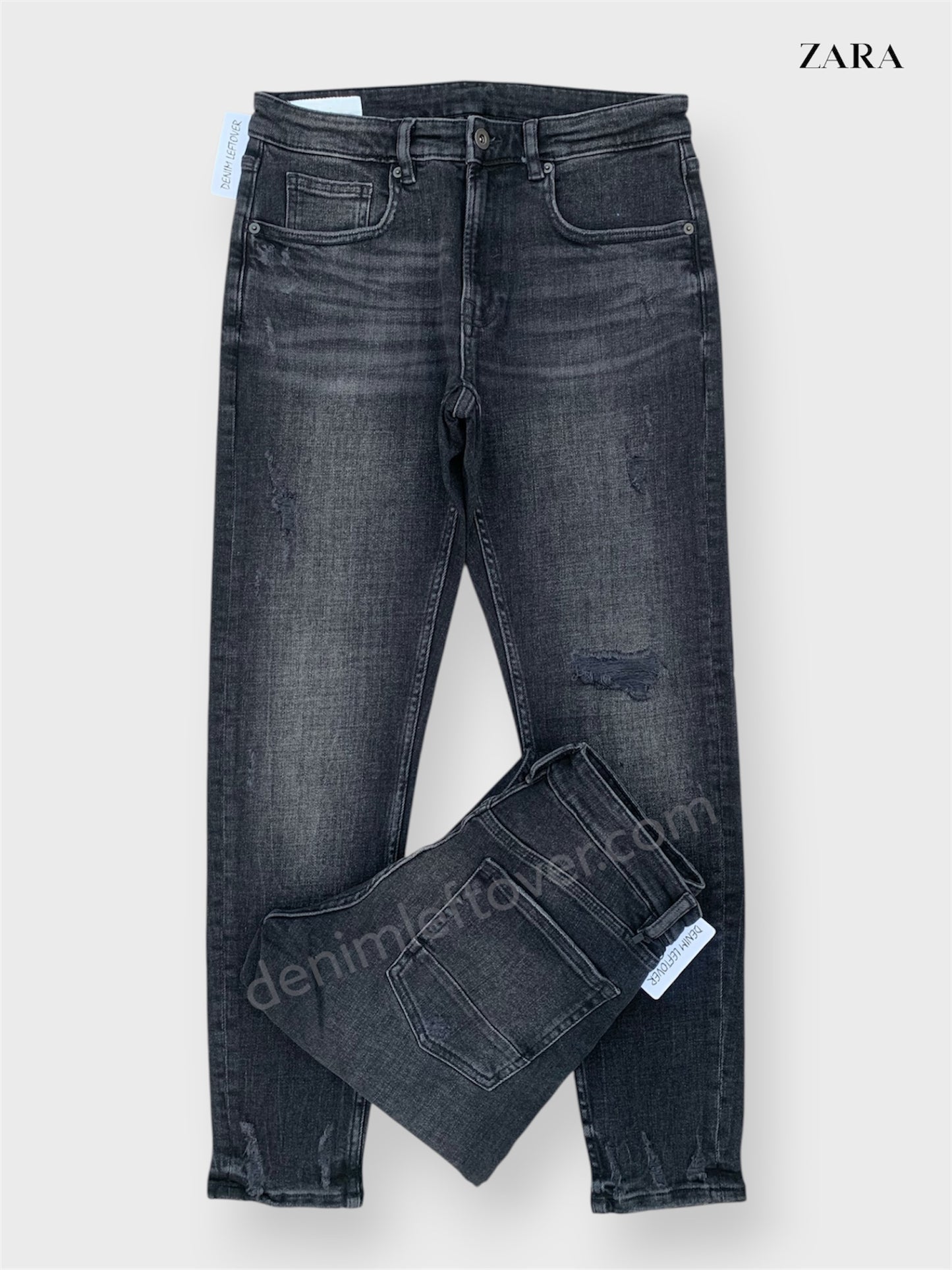 Men's Skinny Fit Vintage Diamond Black Ripped Jean DL4461