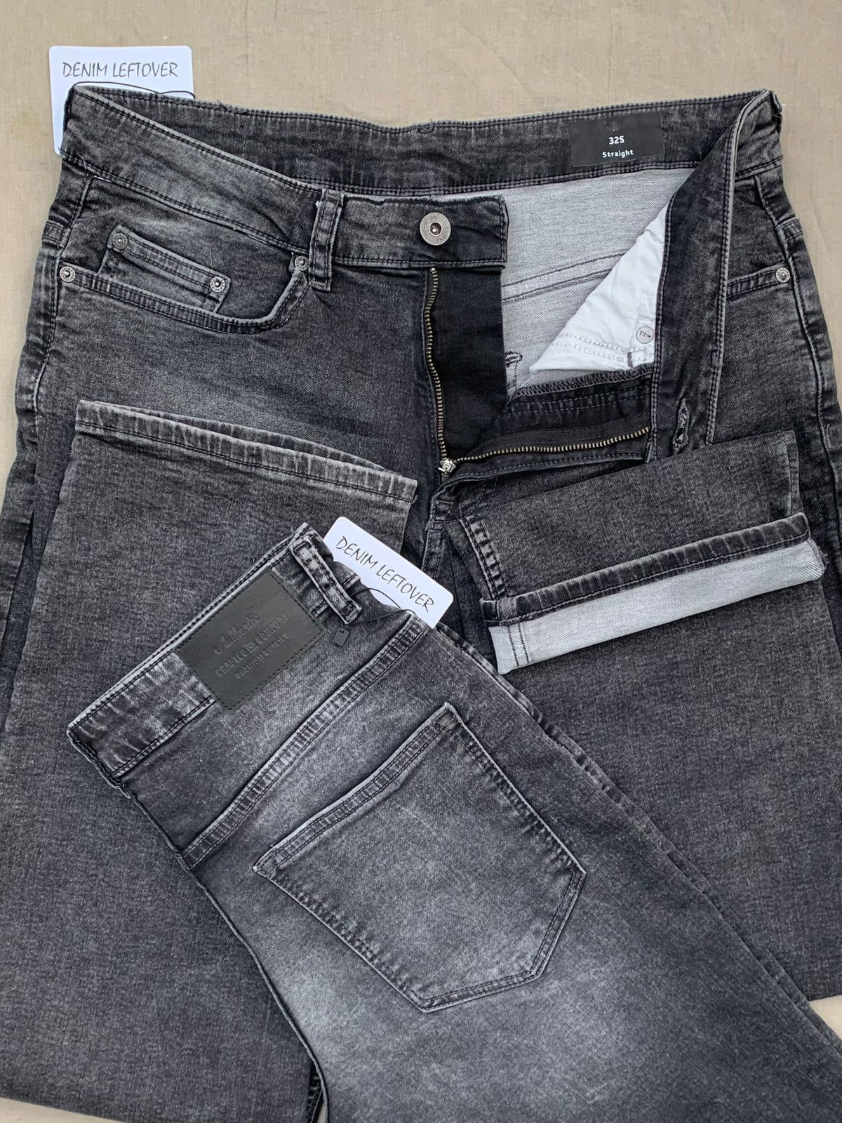 Men's Straight Fit Diamond Black Denim Jean DL4489