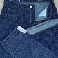 Women's Flare Wide Leg Dark Blue Textured Jean DLW382