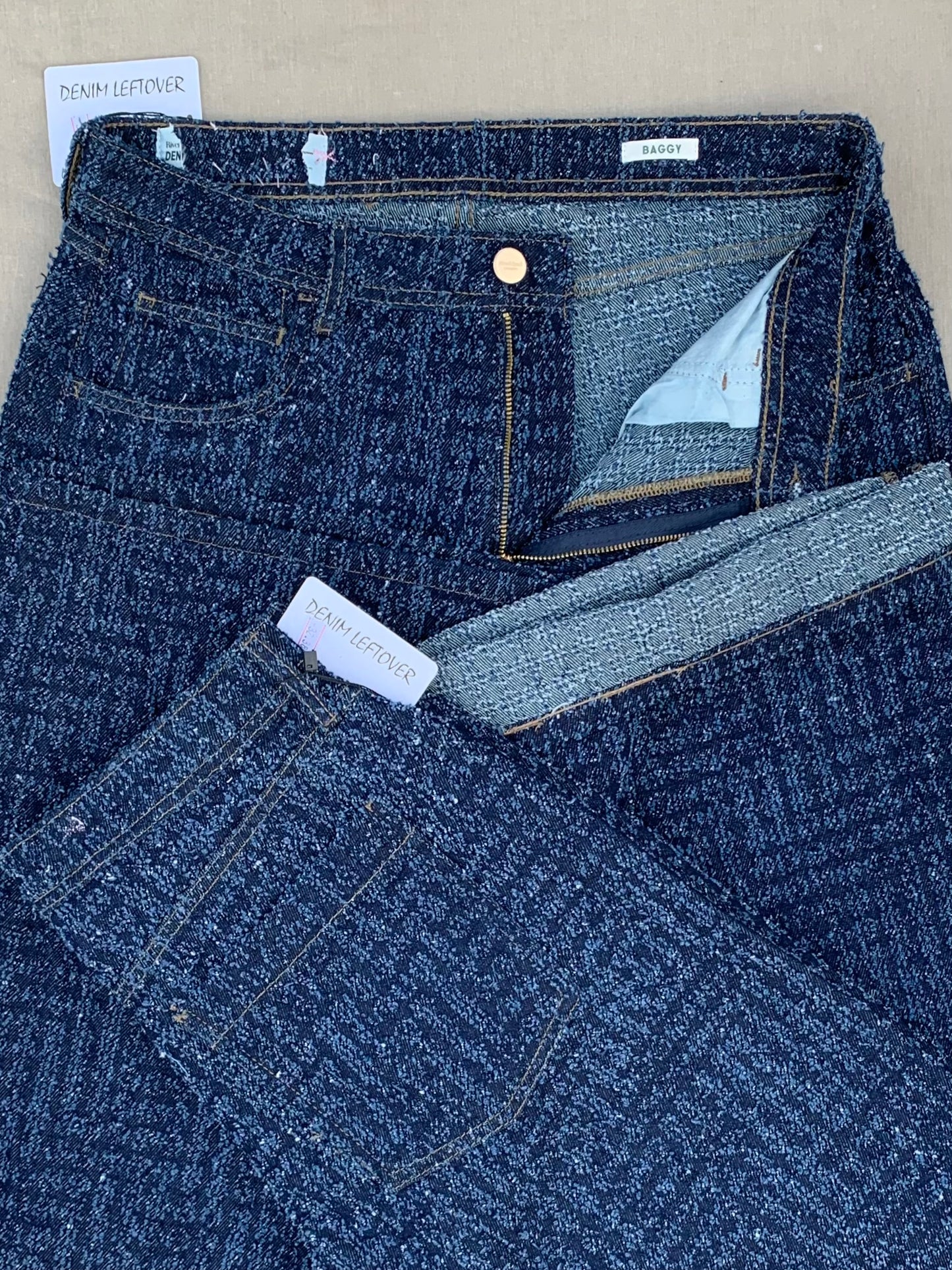 Women's Flare Wide Leg Dark Blue Textured Jean DLW382