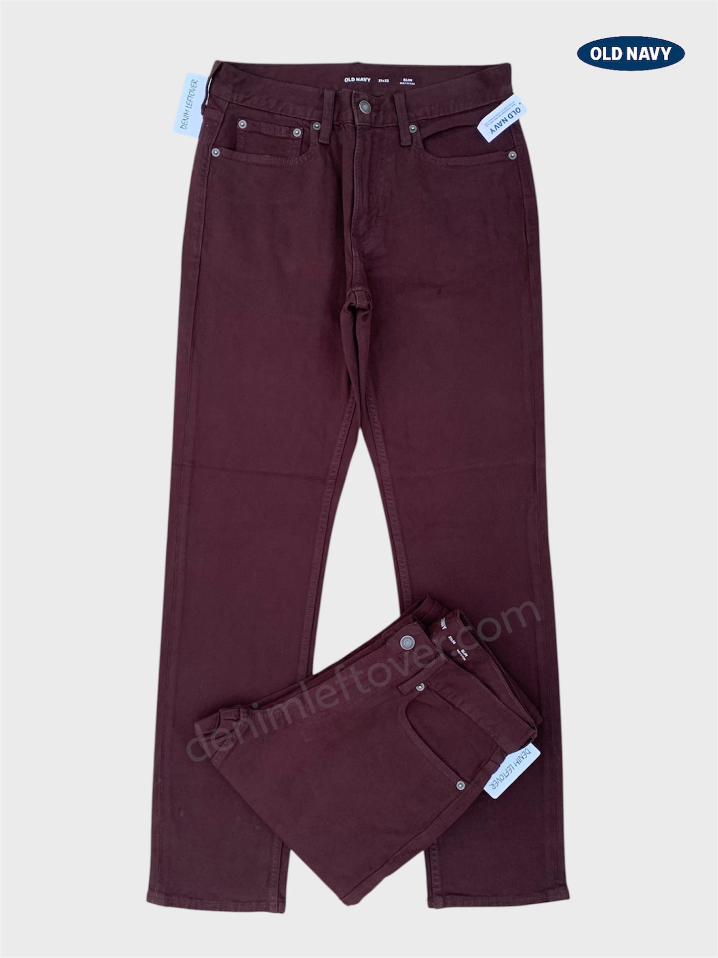 Men's Slim Fit Maroon Denim Jean DL4458