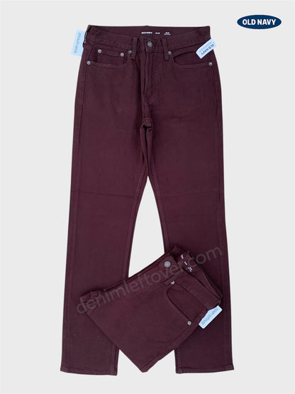 Men's Slim Fit Maroon Denim Jean DL4458