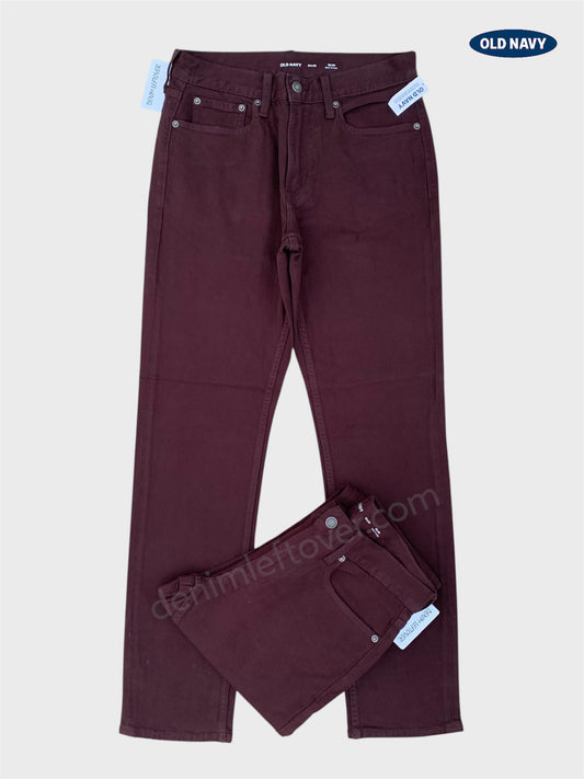 Men's Slim Fit Maroon Denim Jean DL4458