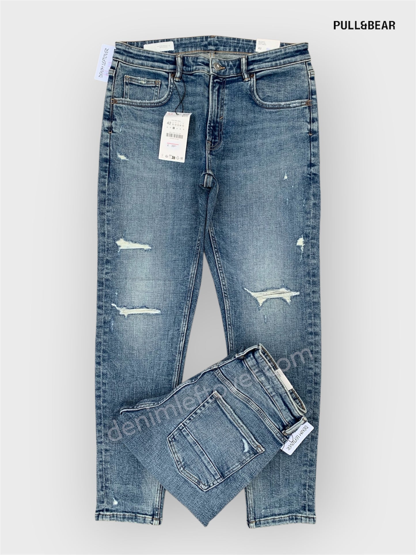 Men's Skinny Fit Vintage Light Blue Ripped Jean DL4457