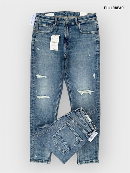 Men's Skinny Fit Vintage Light Blue Ripped Jean DL4457