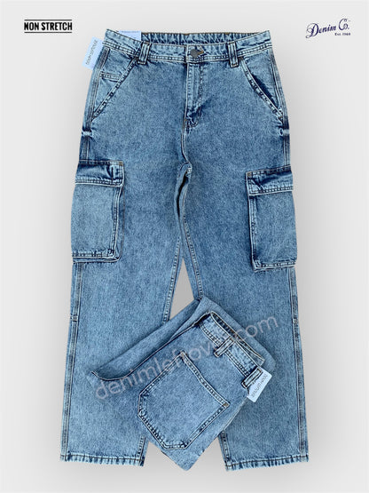 Men's Baggy Fit Medium Blue Cargo Jean DL4449 (Non Stretch)