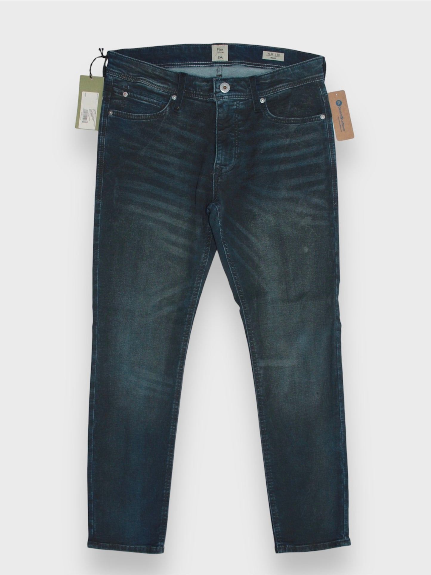 Men's Skinny Fit Vintage Blue Black Jeans DL4294