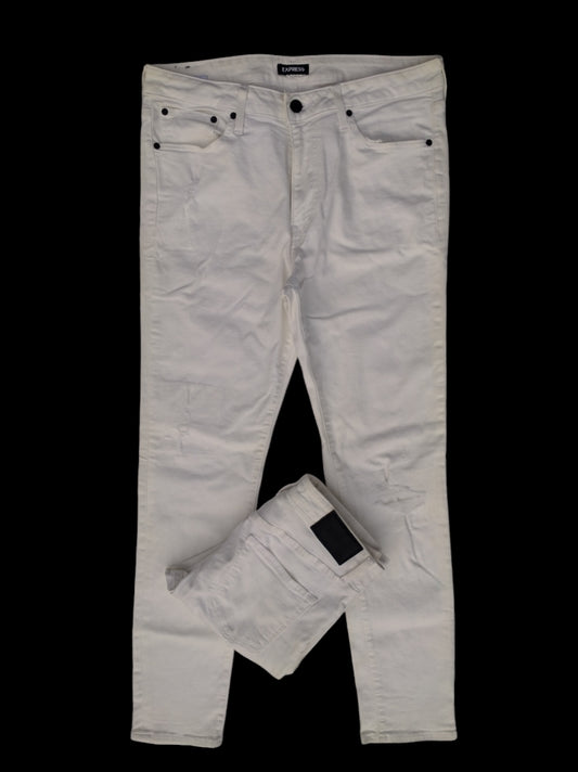 Men's Skinny Fit Ripped White Jean DL4234