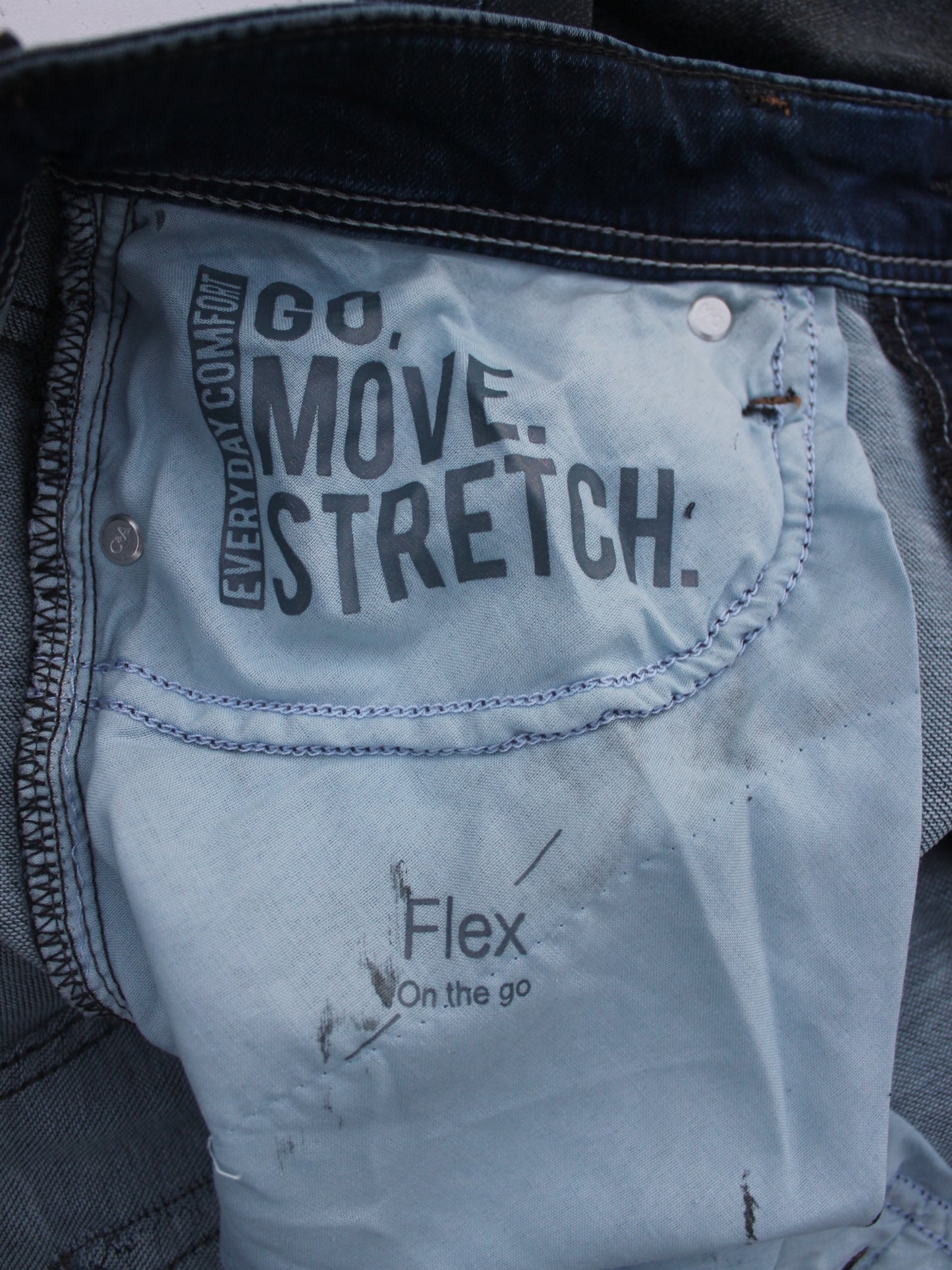 Men's Skinny Fit Vintage Blue Black Jeans DL4294