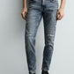 Men's Skinny Fit Vintage Light Blue Ripped Jean DL4457