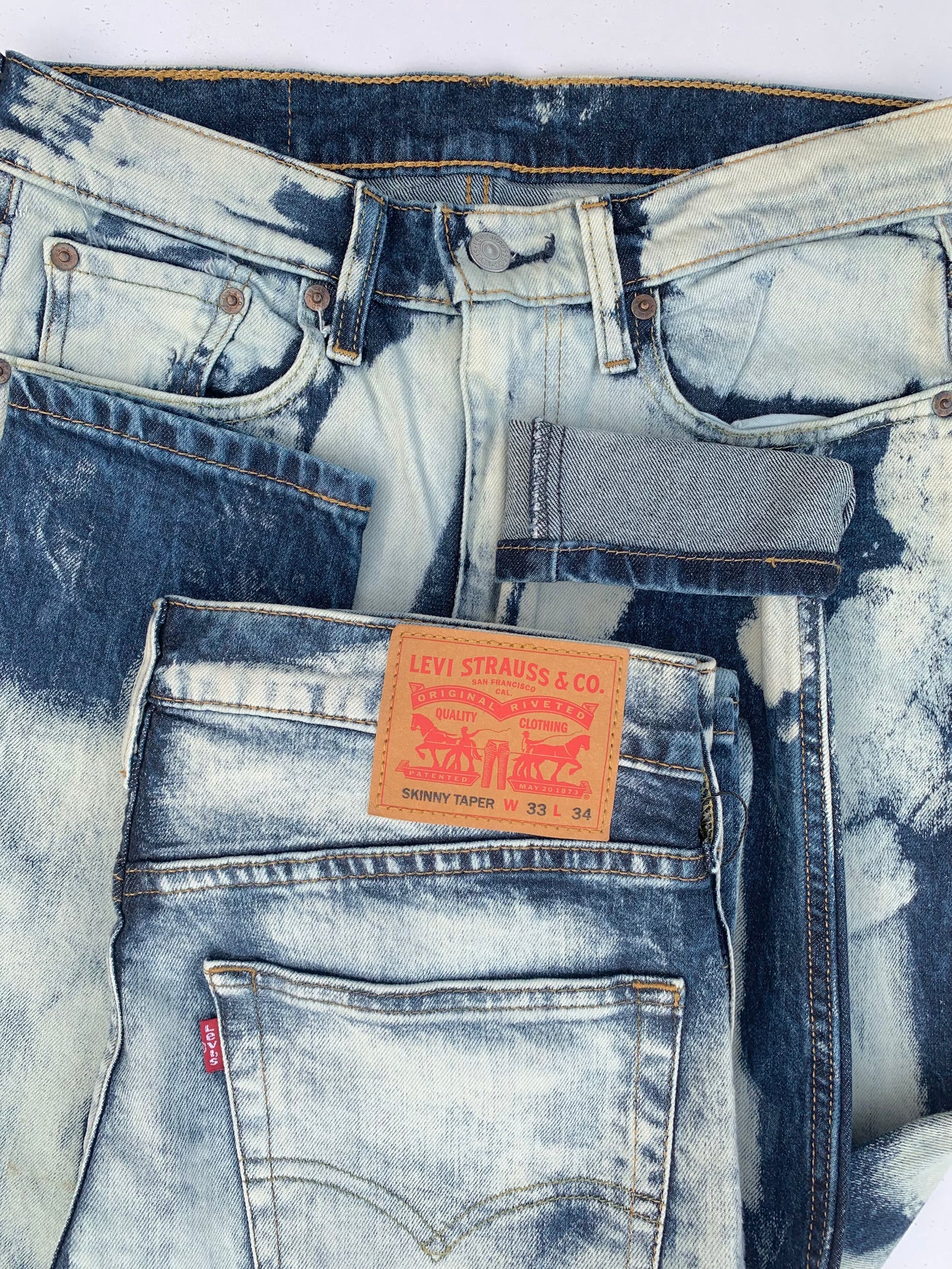 Men's Skinny Fit Blue White Vintage Jean DL4178