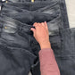 Women's Bell Bottom Fit Dark Grey Jean DLW398