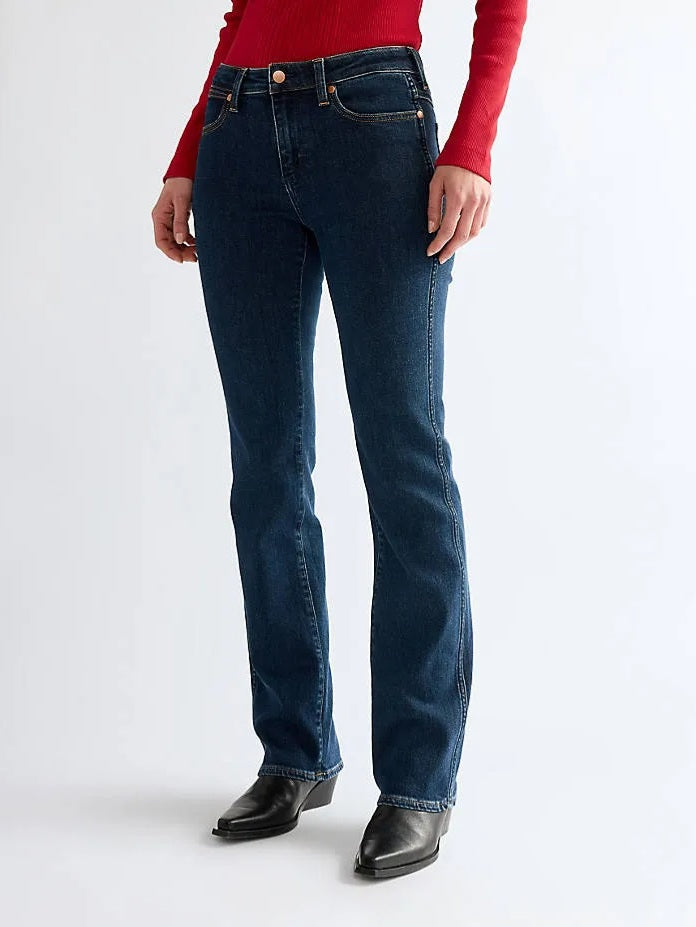 Women's Slim Bootcut Fit Dark Blue Jean DLW391