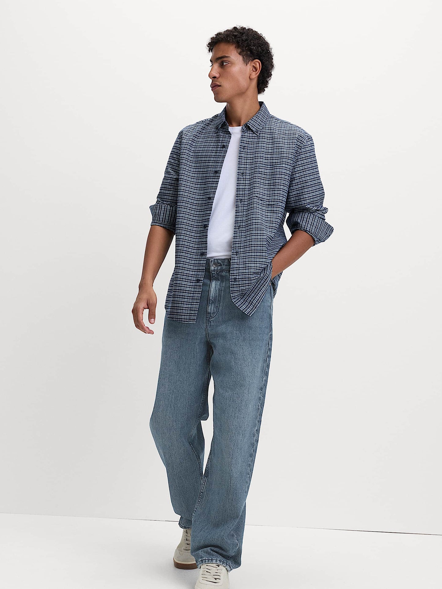 Men's Baggy Fit Grey Jean DL4413 (Non Stretch)