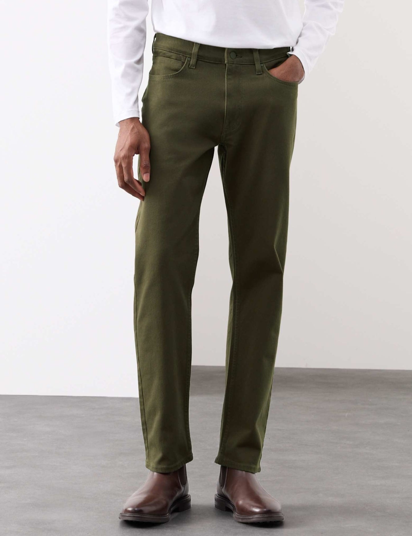 Men's Straight Fit Olive Green Jean DL4399