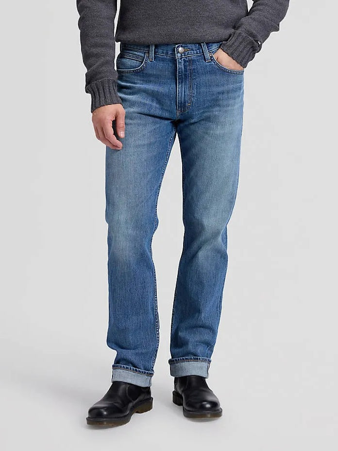 Men's Straight Fit Light Blue Selvedge Denim Jean DL4475