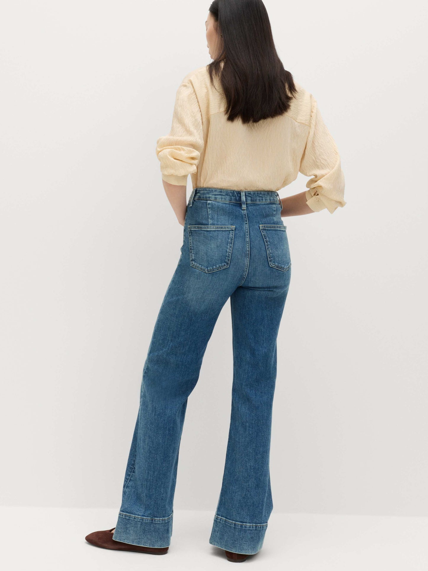 Women's Flare Wide Leg Fit Medium Blue Jean DLW384