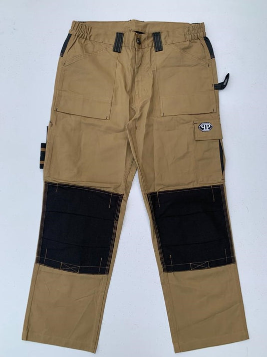 Stylish 8 Pockets Straight Fit Camel Trouser DLT0389