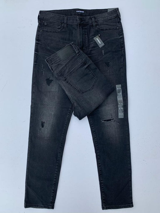 Men's Slim Fit Diamond Black Ripped Jeans DL4136